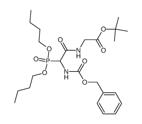 [2-Benzyloxycarbonylamino-2-(dibutoxy-phosphoryl)-acetylamino]-acetic acid tert-butyl ester结构式