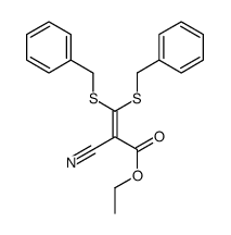 ethyl 3,3-bis(benzylsulfanyl)-2-cyanoprop-2-enoate Structure