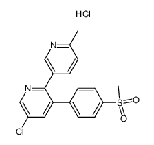 5-Chloro-3-(4-methylsulfonyl)phenyl-2-(2-methyl-5-pyridinyl)pyridine Hydrochloride Structure
