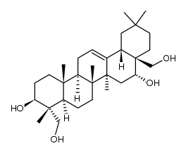 3β,16α,23,28-tetrahydroxyolean-12-ene Structure