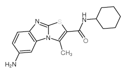 6-氨基-N-环己基-3-甲基-噻唑并[3,2-a]苯并咪唑-2-羧胺结构式