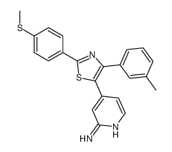 4-[4-(3-methylphenyl)-2-(4-methylsulfanylphenyl)-1,3-thiazol-5-yl]pyridin-2-amine结构式