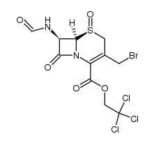 2,2,2-trichloroethyl (1S,6R,7R)-3-bromomethyl-7-formamidoceph-3-em-4-carboxylate 1-oxide结构式