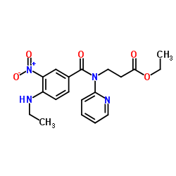 3-(4-(甲基氨基)-3-硝基-N-(吡啶-2-基)苯甲酰氨基)丙酸乙酯结构式
