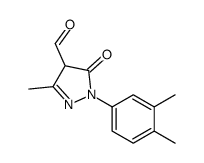1-(3,4-二甲基苯基)-3-甲基-5-氧代-3-吡唑in-4-甲醛结构式
