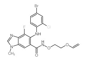 5-((4-溴-2-氯苯基)氨基)-4-氟-1-甲基-n-(2-(乙烯基氧基)乙氧基)-1H-苯并[d]咪唑-6-羧酰胺结构式