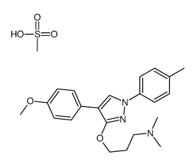 methanesulfonic acid,3-[4-(4-methoxyphenyl)-1-(4-methylphenyl)pyrazol-3-yl]oxy-N,N-dimethylpropan-1-amine结构式