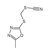 (5-methyl-1,3,4-oxadiazol-2-yl)sulfanylmethyl thiocyanate结构式