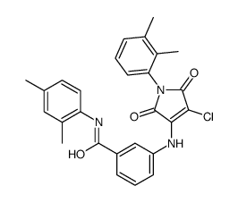3-[[4-chloro-1-(2,3-dimethylphenyl)-2,5-dioxopyrrol-3-yl]amino]-N-(2,4-dimethylphenyl)benzamide结构式