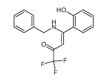 (Z)-4-(benzylamino)-1,1,1-trifluoro-4-(2-hydroxyphenyl)but-3-en-2-one结构式