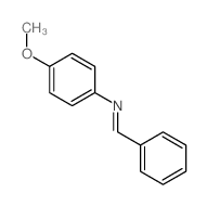 N-亚苄基-4-甲氧基苯胺结构式