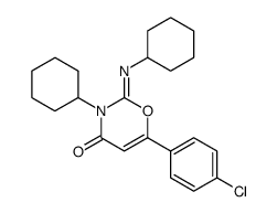 2-cyclohexylimino-3-cyclohexyl-6-(p-chlorophenyl)-2,3-dihydro-1,3-oxazin-4-one结构式