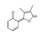 6-(3,4-dimethyl-2H-1,2-oxazol-5-ylidene)cyclohexa-2,4-dien-1-one结构式