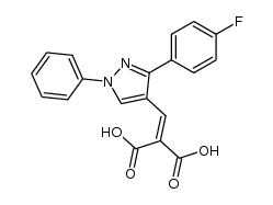 3-(p-Fluorphenyl)-1-phenyl-pyrazol-4-yl-methylenmalon-saeure Structure