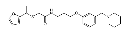 N-[3-{3-(piperidinomethyl)phenoxy}propyl]-2-{1-(2-furyl)ethylthio}acetamide结构式