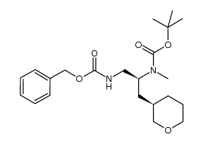 1,1-dimethylethyl methyl{(1S)-2-({[(phenylmethyl)oxy]carbonyl}amino)-1-[(3R)-tetrahydro-2H-pyran-3-ylmethyl]ethyl}carbamate Structure