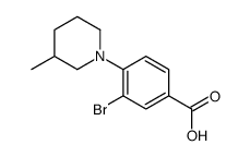 3-溴-4-(3-甲基哌啶-1-基)苯甲酸结构式