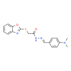 (E)-2-(benzo[d]oxazol-2-ylthio)-N-(4-(dimethylamino)benzylidene)acetohydrazide Structure