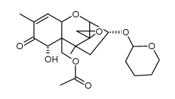 ((3R,6S)-6-hydroxy-5,8-dimethyl-7-oxo-3-((tetrahydro-2H-pyran-2-yl)oxy)-2,3,4,5,5a,6,7,9a-octahydrospiro[2,5-methanobenzo[b]oxepine-10,2'-oxiran]-5a-yl)methyl acetate结构式