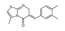 (E)-6-(3,4-二甲基亚苄基)-3-甲基-6,7-二氢-5H-噻唑并[3,2-a]嘧啶-5-酮结构式