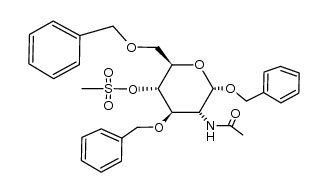 benzyl 2-acetamido-3,6-di-O-benzyl-2-deoxy-4-O-(methylsulfonyl)-α-D-glucopyranoside Structure