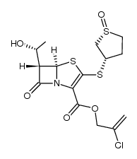 2-Chloroallyl (5R,6S)-6-(1(R)-hydroxyethyl)-2-[(1(R)-oxo-3(S)-thiolanyl)thio]-2-penem-3-carboxylate结构式