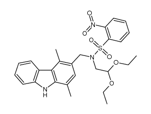 N-(2,2-diethoxyethyl)-N-((1,4-dimethyl-9H-carbazol-3-yl)methyl)-2-nitrobenzenesulfonamide Structure
