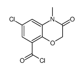 6-CHLORO-3,4-DIHYROGEN-4-METHYL-3-OXO-2H-1,4-BENZOXAZOLE-8-ACYLCHLORIDE结构式