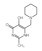 5-hydroxy-2-methyl-6-(1-piperidylmethyl)-1H-pyrimidin-4-one结构式