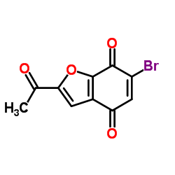 2-乙酰基-6-溴-苯并呋喃-4,7-二酮结构式
