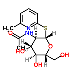 6-甲基-2-吡啶基-2-乙酰氨基-2-脱氧-b-D-巯基吡喃糖苷结构式