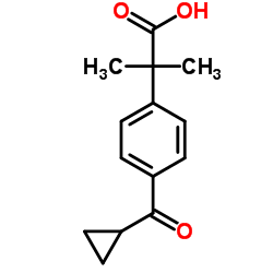 BENZENEACETIC ACID, 4-(CYCLOPROPYLCARBONYL)-A,A-DIMETHYL- Structure