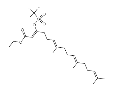 ethyl (2Z,6E,10E)-7,11,15-trimethyl-3-(trifluoromethylsulfonyloxy)-2,6,10,14-hexadecatetraenoate结构式