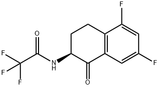 (S)-N-(5,7-二氟-1-氧代-1,2,3,4-四氢萘-2-基)-2,2,2-三氟乙酰胺结构式
