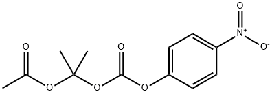 2-(((4-硝基苯氧基)羰基)氧基)丙-2-基乙酸酯结构式