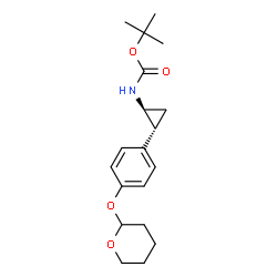 ((1S,2R)-2-(4-((四氢-2H-吡喃-2-基)氧基)苯基)环丙基)氨基甲酸叔丁酯结构式