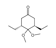 (+)-trans-3,5-diethyl-4,4-dimethoxycyclohexanone Structure