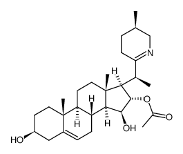 (16S)-16-Acetyloxy-16,28-secosolanida-5,22(28)-diene-3β,15β-diol结构式