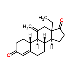 18-甲基-11-亚甲基雌甾-4-烯-3,17-二酮结构式