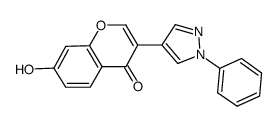 7-羟基-3-(1-苯基-1H-吡唑-4-基)-苯并吡喃-4-酮结构式