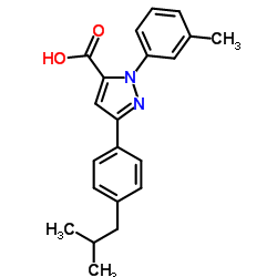 3-(4-ISOBUTYLPHENYL)-1-M-TOLYL-1H-PYRAZOLE-5-CARBOXYLIC ACID结构式