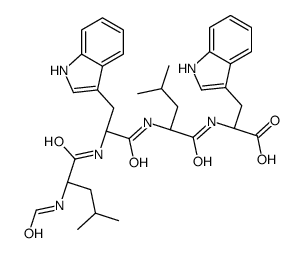(2S)-2-[[(2R)-2-[[(2S)-2-[[(2R)-2-formamido-4-methylpentanoyl]amino]-3-(1H-indol-3-yl)propanoyl]amino]-4-methylpentanoyl]amino]-3-(1H-indol-3-yl)propanoic acid Structure