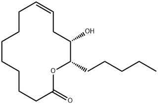 (10Z,13S,14S)-13-Hydroxy-14-pentyloxacyclotetradeca-10-en-2-one结构式