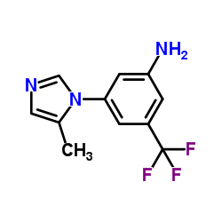 3-(5-甲基-1H-咪唑-1-基)-5-(三氟甲基)苯胺结构式