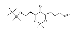 (4S,6S)-4-[2-(tert-Butyl-dimethyl-silanyloxy)-ethyl]-2,2-dimethyl-6-pent-4-enyl-[1,3]dioxan-5-one Structure