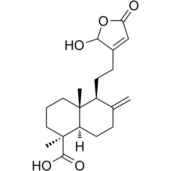 16-羟基-8(17),13-赖百当二烯-15,16-内酯-19-酸结构式