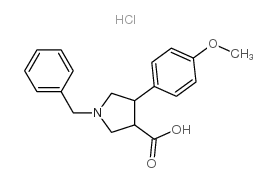 1-苄基-4-(4-甲氧基苯基)-吡咯烷-3-羧酸盐酸盐结构式