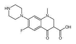 6-氟-1,4-二氢-1-甲基-4-氧代-7-(1-哌嗪基)-3-喹啉羧酸结构式