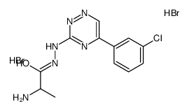 [1-[2-[5-(3-chlorophenyl)-1,2,4-triazin-4-ium-3-yl]hydrazinyl]-1-oxopropan-2-yl]azanium,dibromide结构式