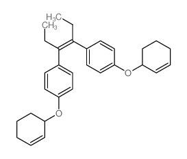 1-(1-cyclohex-2-enyloxy)-4-[4-[4-(1-cyclohex-2-enyloxy)phenyl]hex-3-en-3-yl]benzene结构式